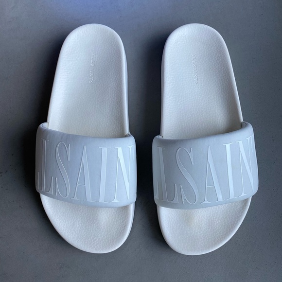 All Saints White Puffer Flip Flops Sliders 38 7.5 allsaints sandal balenciaga - Picture 4 of 10